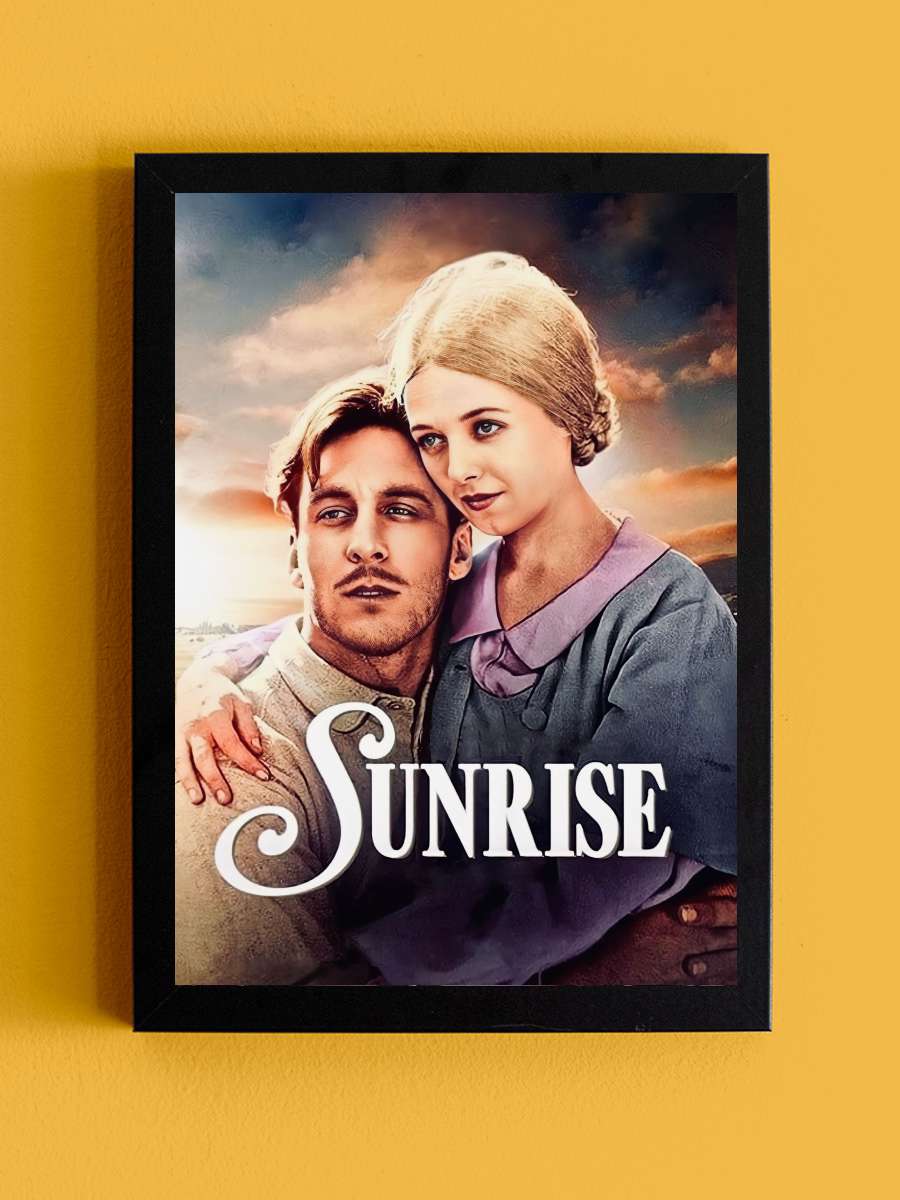 Şafak - Sunrise: A Song of Two Humans Film Tablo Siyah Çerçeveli Film Poster Afiş Tablo