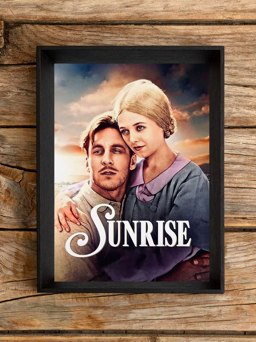 Şafak - Sunrise: A Song of Two Humans Film Tablo Siyah Çerçeveli Film Poster Afiş Tablo