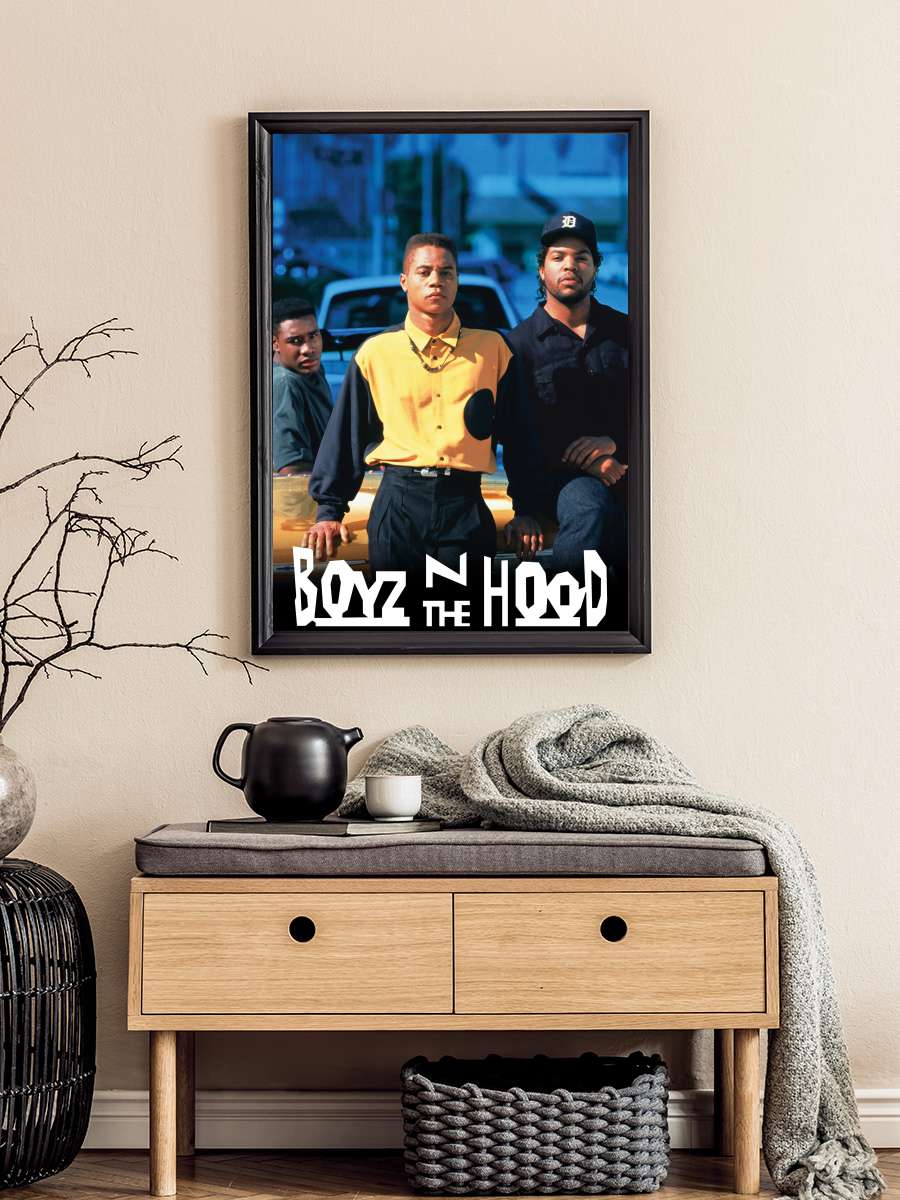 Artık Çocuk Değiller - Boyz n the Hood Film Tablo Siyah Çerçeveli Film Poster Afiş Tablo