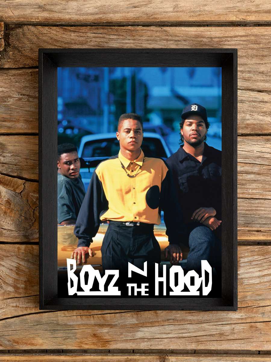 Artık Çocuk Değiller - Boyz n the Hood Film Tablo Siyah Çerçeveli Film Poster Afiş Tablo