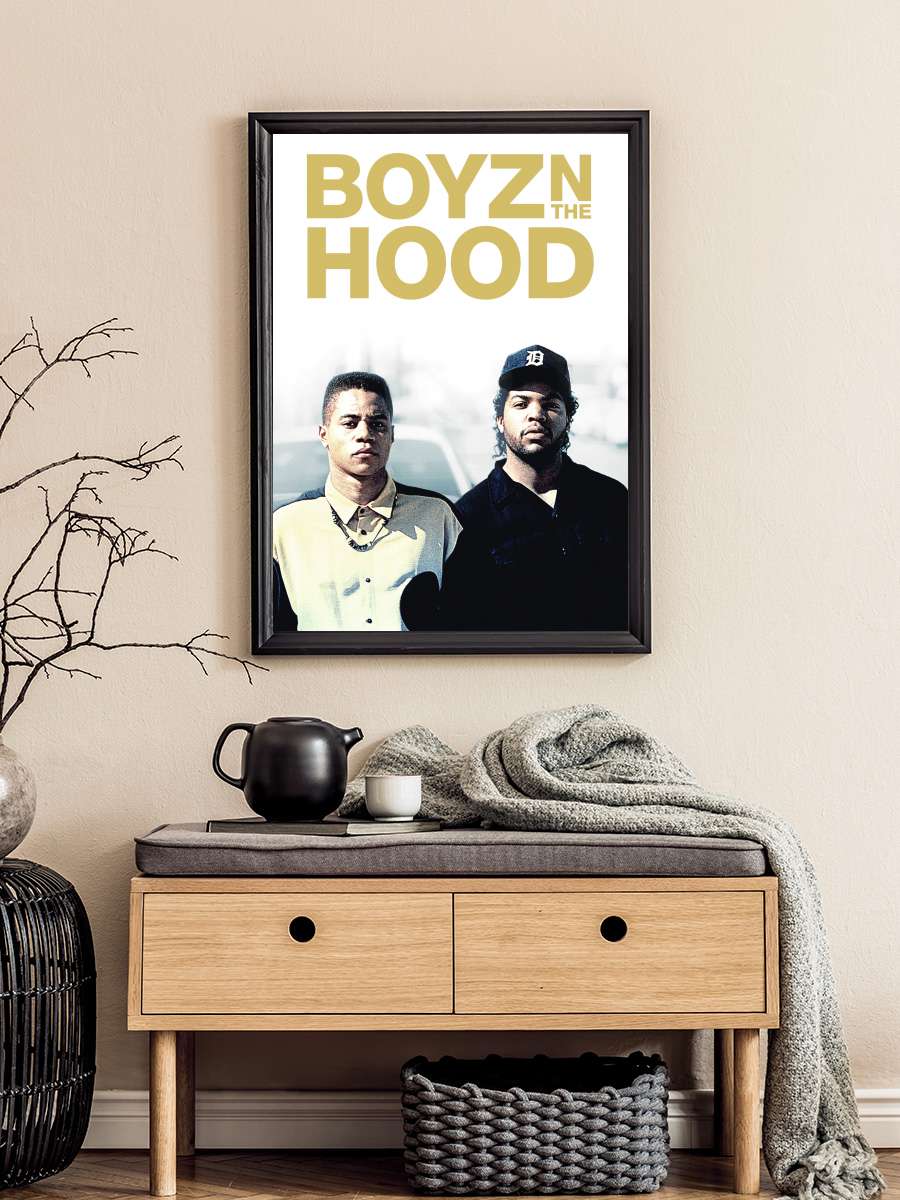 Artık Çocuk Değiller - Boyz n the Hood Film Tablo Siyah Çerçeveli Film Poster Afiş Tablo