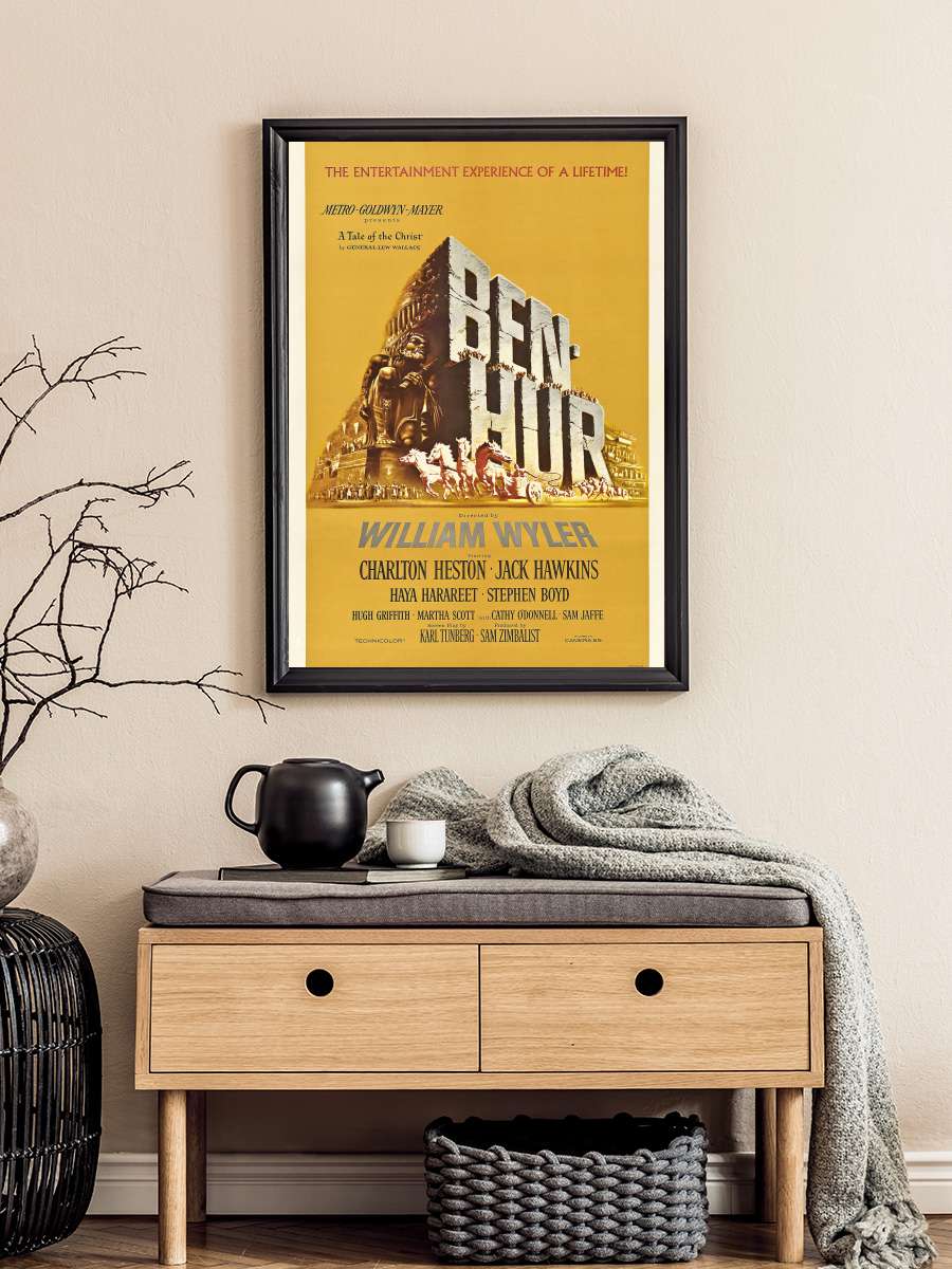 Ben Hur - Ben-Hur Film Tablo Siyah Çerçeveli Film Poster Afiş Tablo