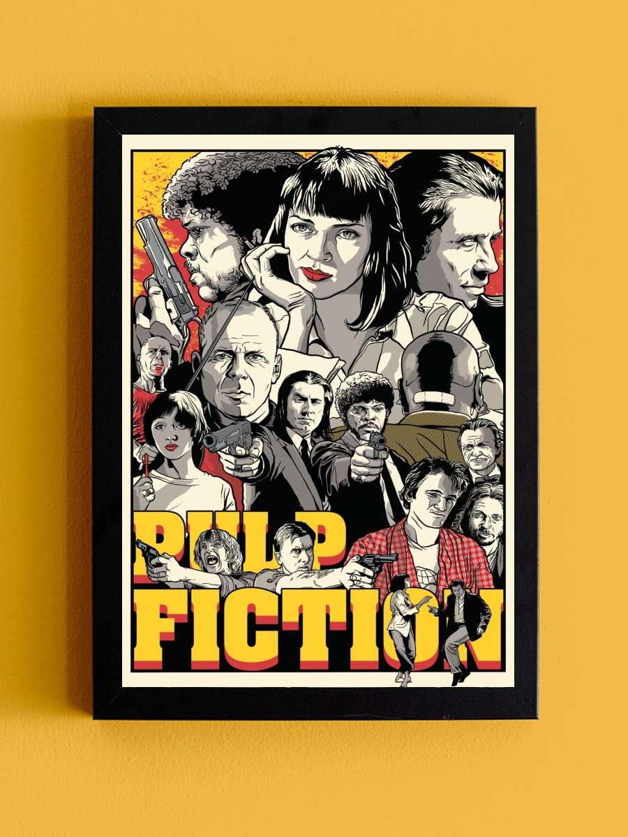 Ucuz Roman - Pulp Fiction Film Tablo Siyah Çerçeveli Film Poster Afiş Tablo