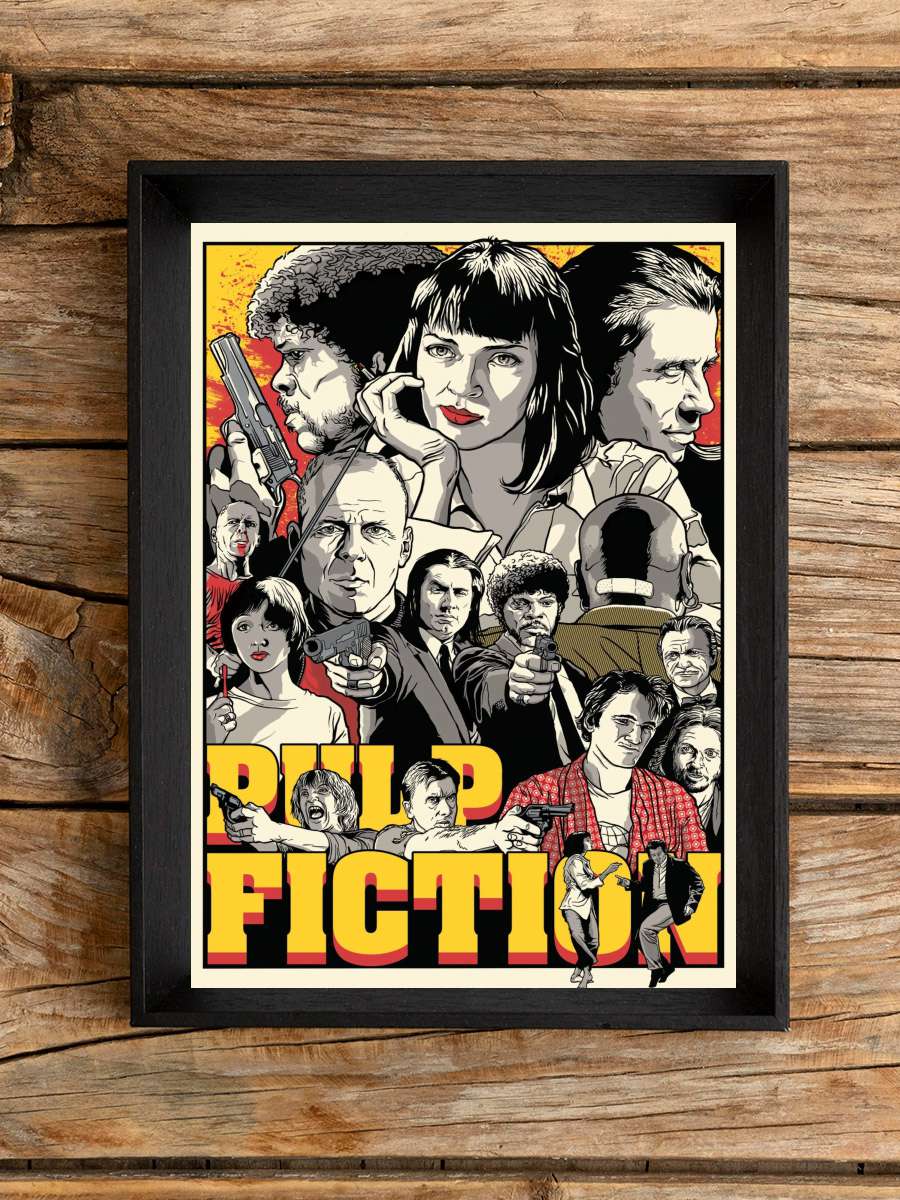 Ucuz Roman - Pulp Fiction Film Tablo Siyah Çerçeveli Film Poster Afiş Tablo