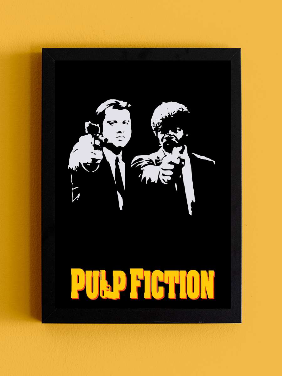 Ucuz Roman - Pulp Fiction Film Tablo Siyah Çerçeveli Film Poster Afiş Tablo