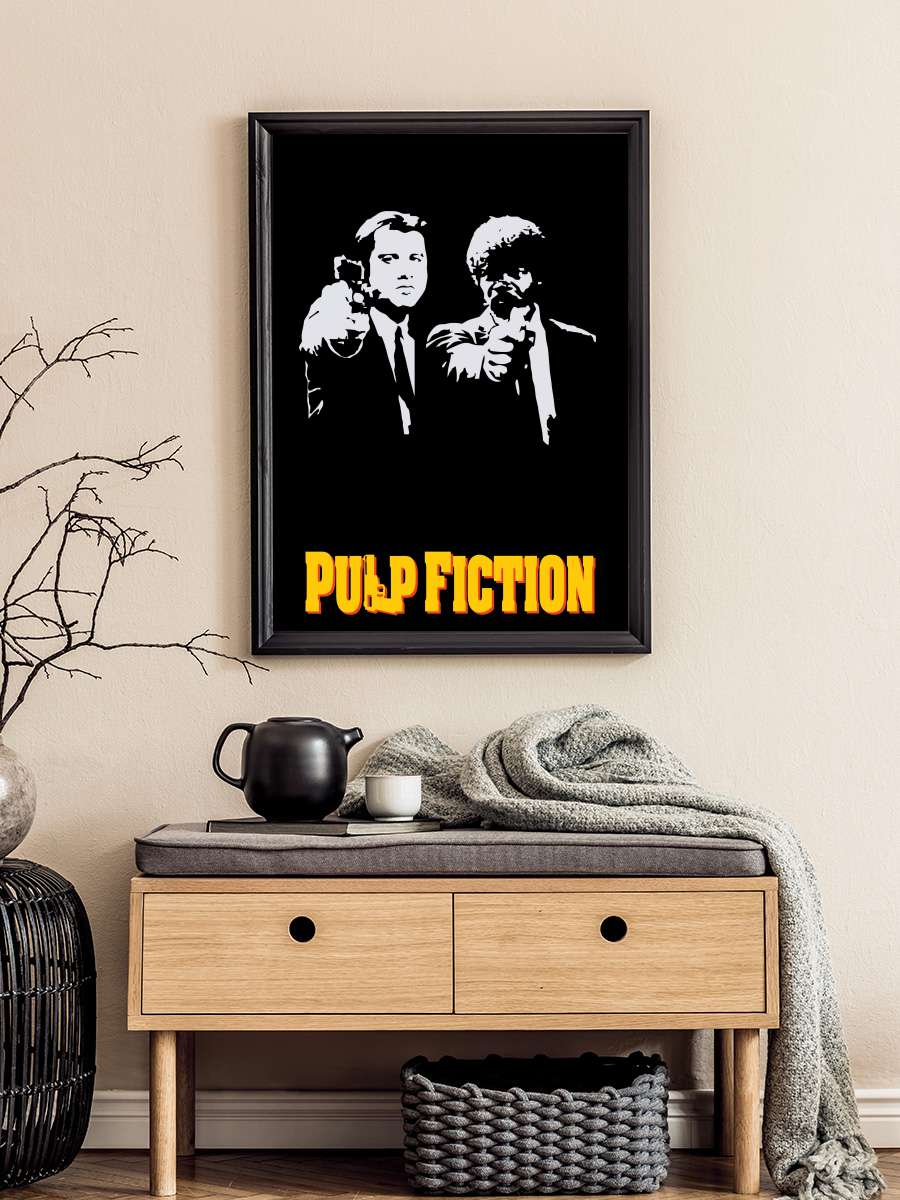 Ucuz Roman - Pulp Fiction Film Tablo Siyah Çerçeveli Film Poster Afiş Tablo