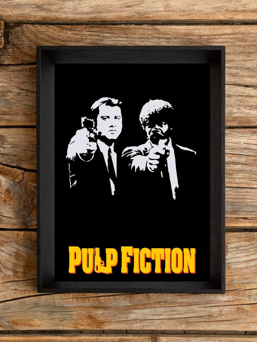 Ucuz Roman - Pulp Fiction Film Tablo Siyah Çerçeveli Film Poster Afiş Tablo