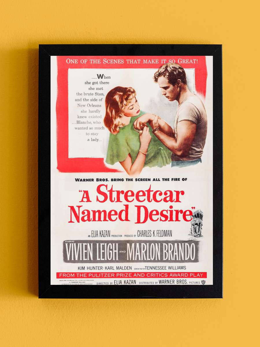 İhtiras Tramvayı - A Streetcar Named Desire Film Tablo Siyah Çerçeveli Film Poster Afiş Tablo