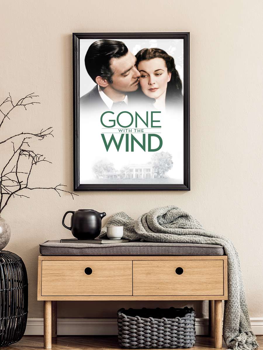 Rüzgar Gibi Geçti - Gone with the Wind Film Tablo Siyah Çerçeveli Film Poster Afiş Tablo