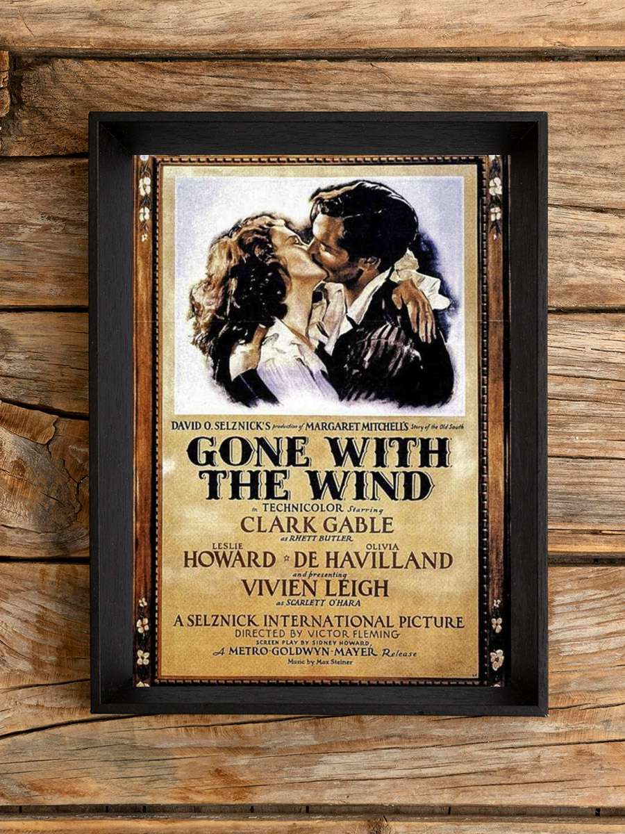 Rüzgar Gibi Geçti - Gone with the Wind Film Tablo Siyah Çerçeveli Film Poster Afiş Tablo