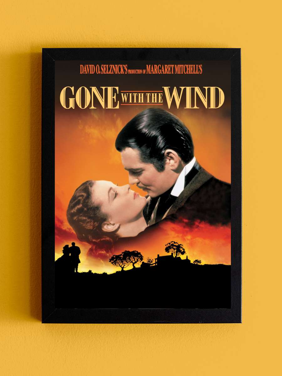 Rüzgar Gibi Geçti - Gone with the Wind Film Tablo Siyah Çerçeveli Film Poster Afiş Tablo