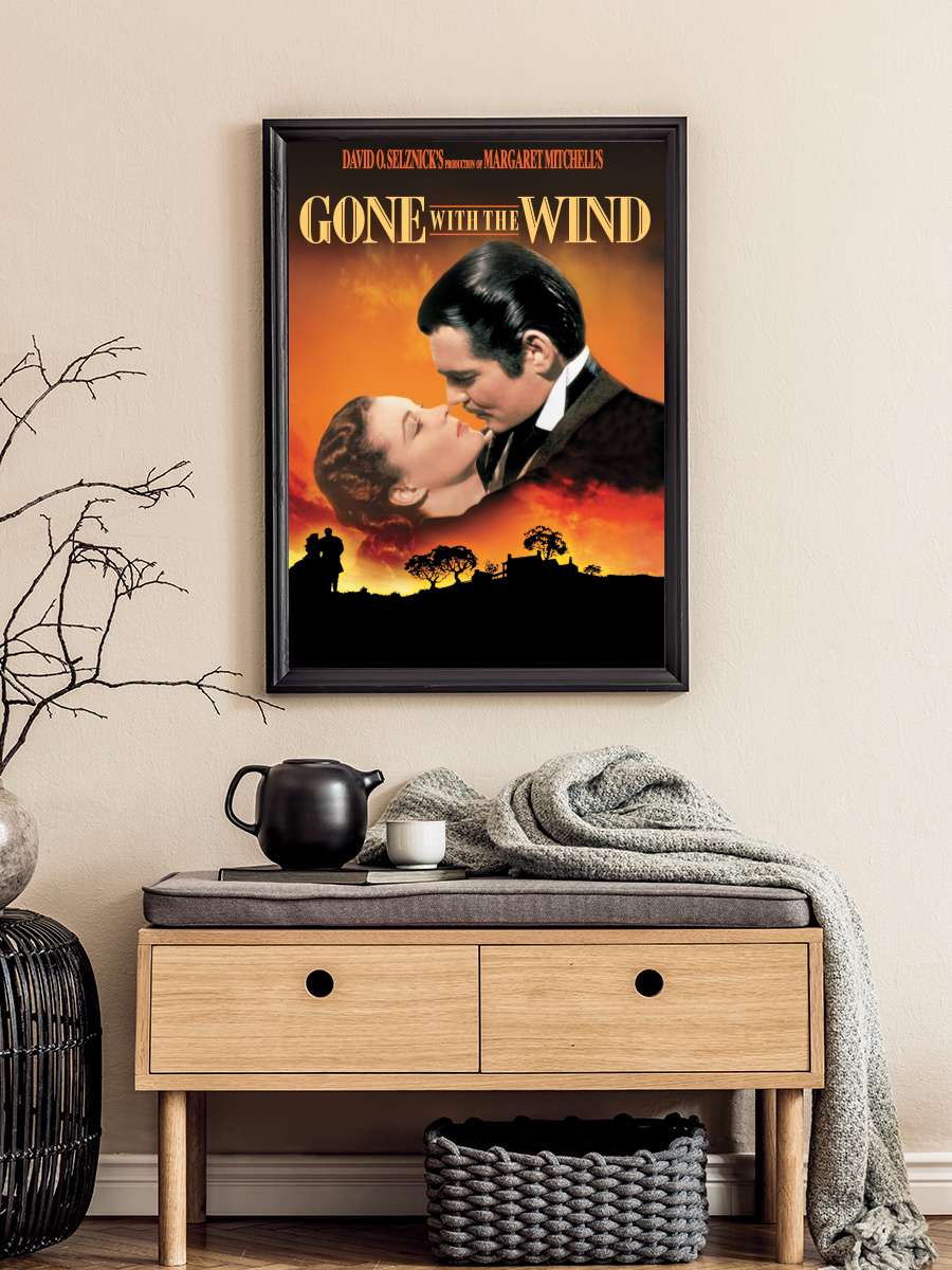 Rüzgar Gibi Geçti - Gone with the Wind Film Tablo Siyah Çerçeveli Film Poster Afiş Tablo