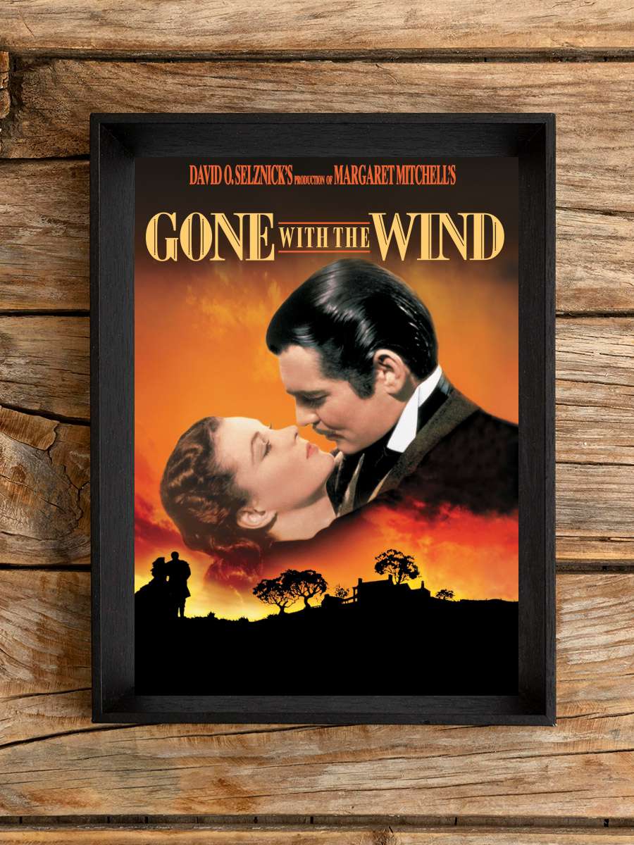 Rüzgar Gibi Geçti - Gone with the Wind Film Tablo Siyah Çerçeveli Film Poster Afiş Tablo