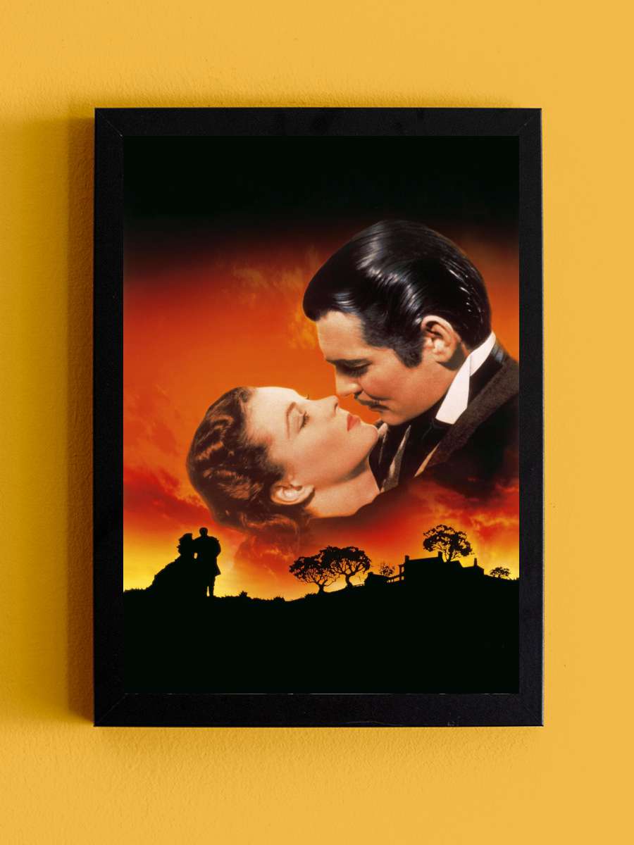 Rüzgar Gibi Geçti - Gone with the Wind Film Tablo Siyah Çerçeveli Film Poster Afiş Tablo