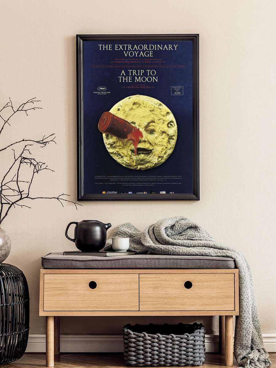 Aya Seyahat - Le Voyage dans la Lune Film Tablo Siyah Çerçeveli Film Poster Afiş Tablo