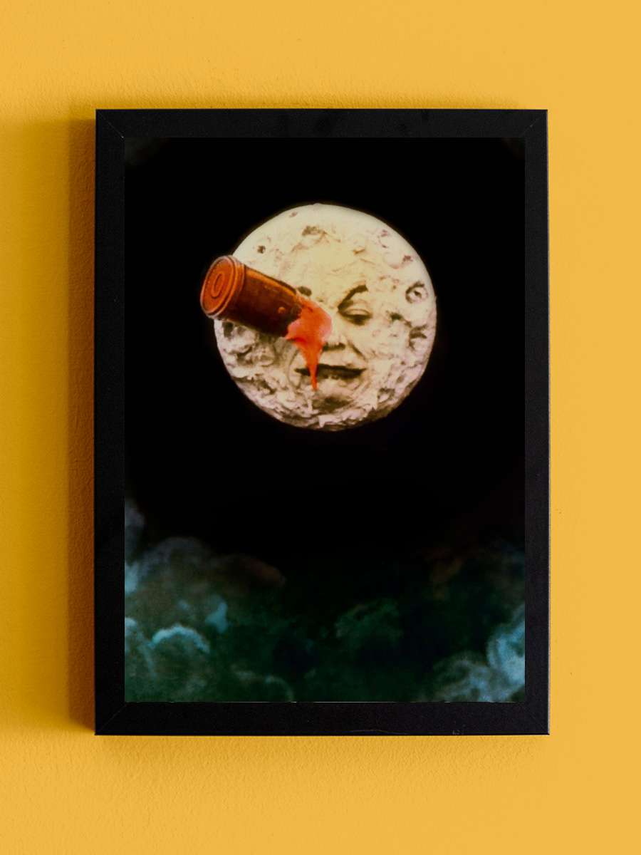 Aya Seyahat - Le Voyage dans la Lune Film Tablo Siyah Çerçeveli Film Poster Afiş Tablo