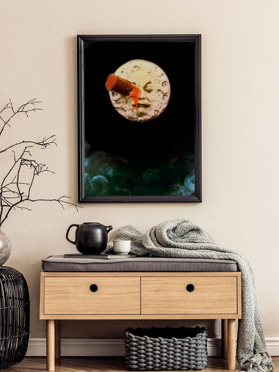 Aya Seyahat - Le Voyage dans la Lune Film Tablo Siyah Çerçeveli Film Poster Afiş Tablo