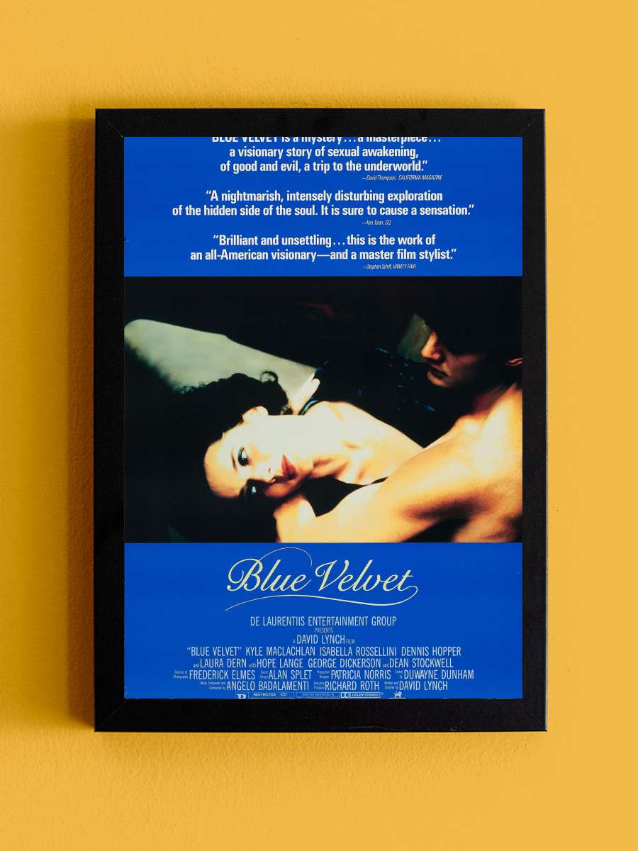 Mavi Kadife - Blue Velvet Film Tablo Siyah Çerçeveli Film Poster Afiş Tablo