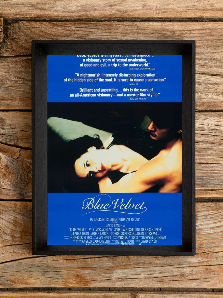 Mavi Kadife - Blue Velvet Film Tablo Siyah Çerçeveli Film Poster Afiş Tablo