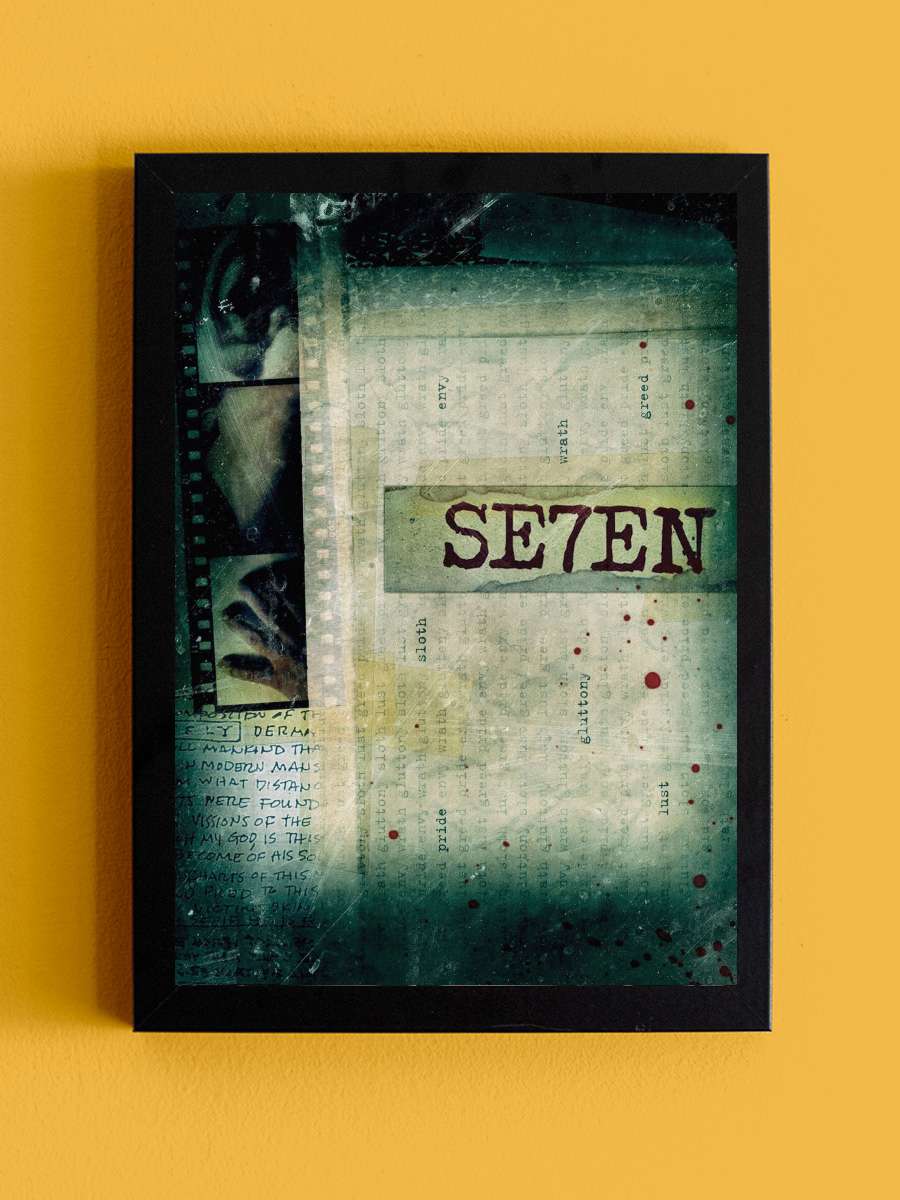 Yedi - Se7en Film Tablo Siyah Çerçeveli Film Poster Afiş Tablo