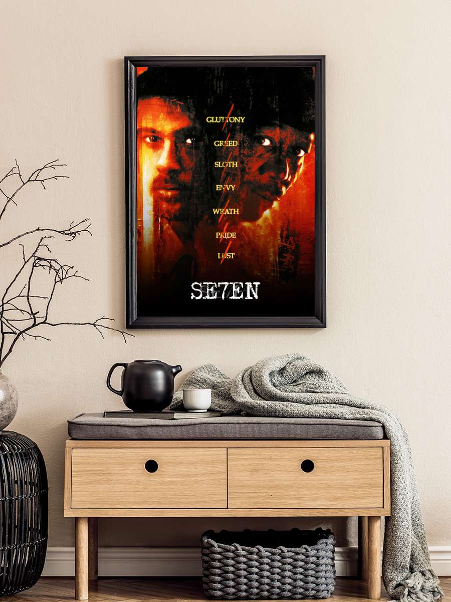 Yedi - Se7en Film Tablo Siyah Çerçeveli Film Poster Afiş Tablo