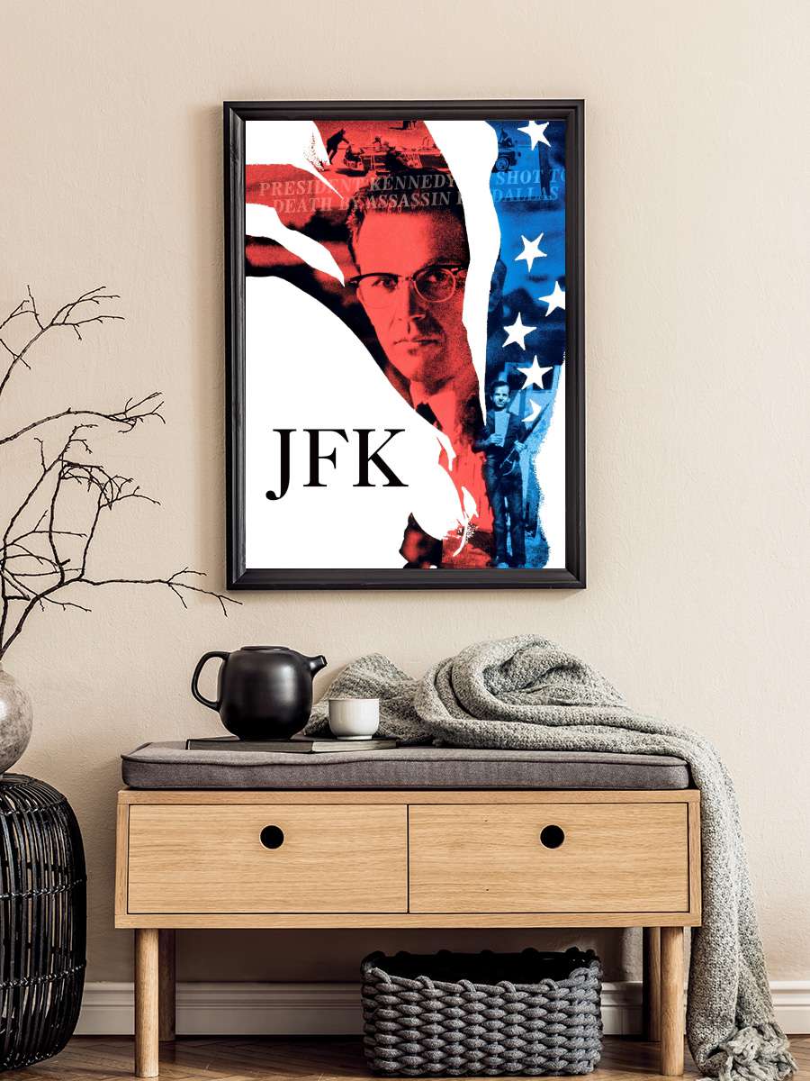 JFK: Kapanmayan Dosya - JFK Film Tablo Siyah Çerçeveli Film Poster Afiş Tablo