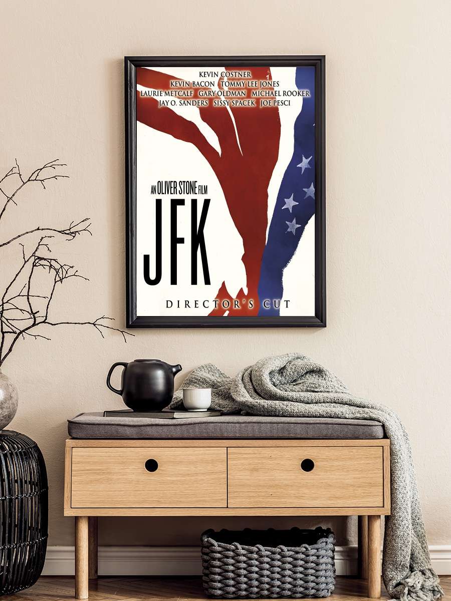 JFK: Kapanmayan Dosya - JFK Film Tablo Siyah Çerçeveli Film Poster Afiş Tablo