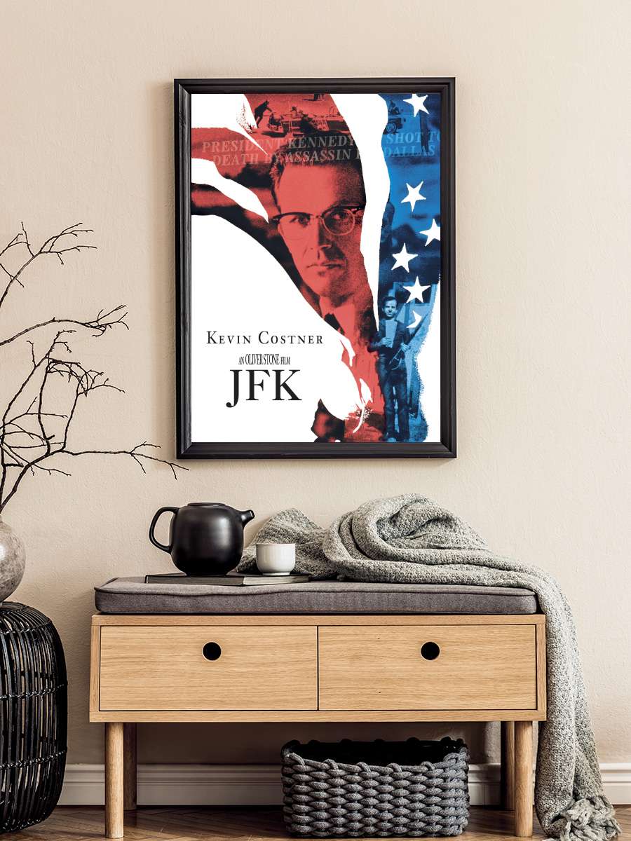 JFK: Kapanmayan Dosya - JFK Film Tablo Siyah Çerçeveli Film Poster Afiş Tablo