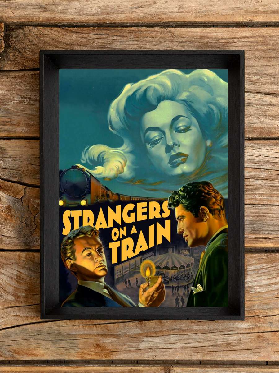 Trendeki Yabancı - Strangers on a Train Film Tablo Siyah Çerçeveli Film Poster Afiş Tablo