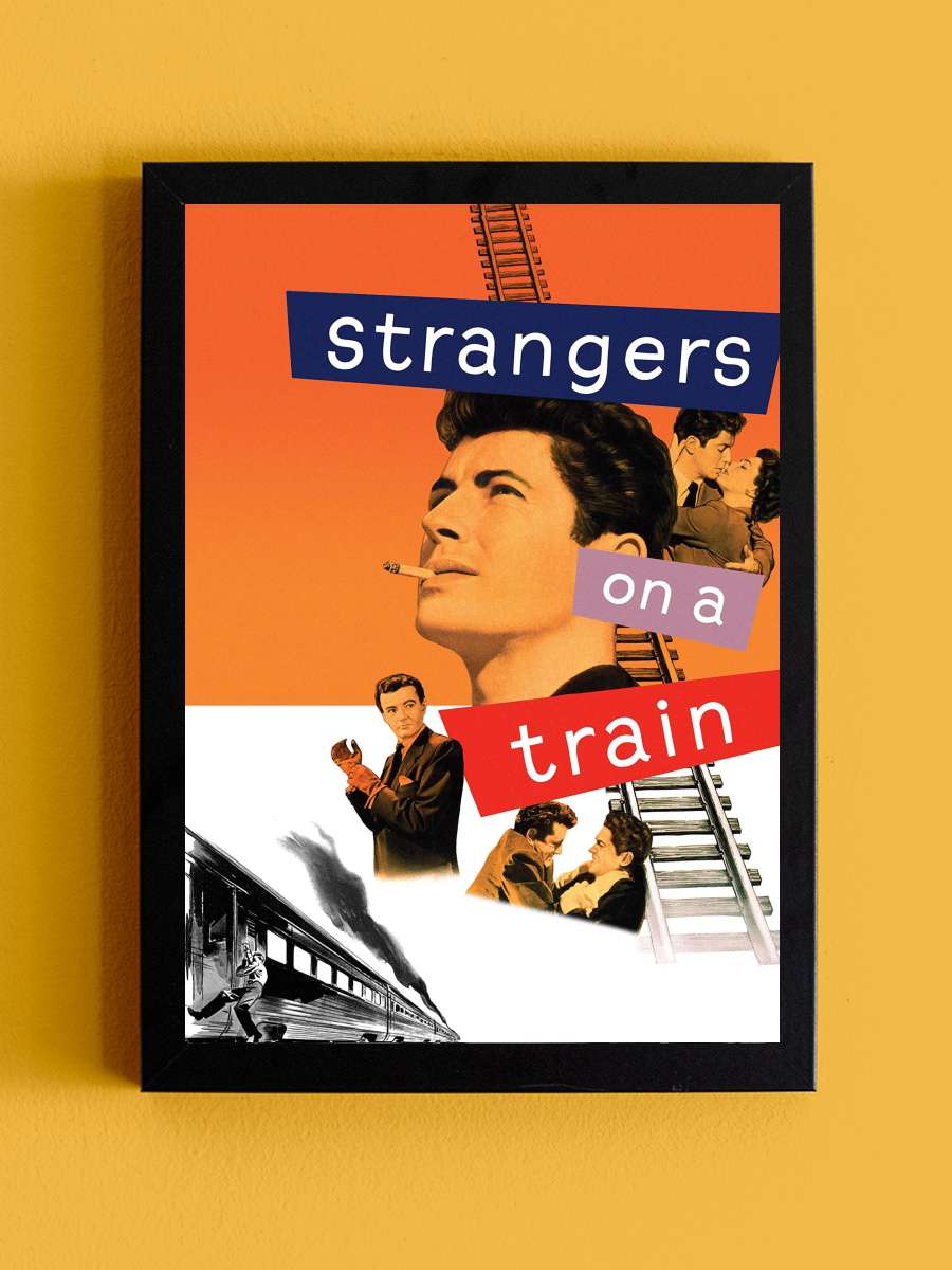 Trendeki Yabancı - Strangers on a Train Film Tablo Siyah Çerçeveli Film Poster Afiş Tablo