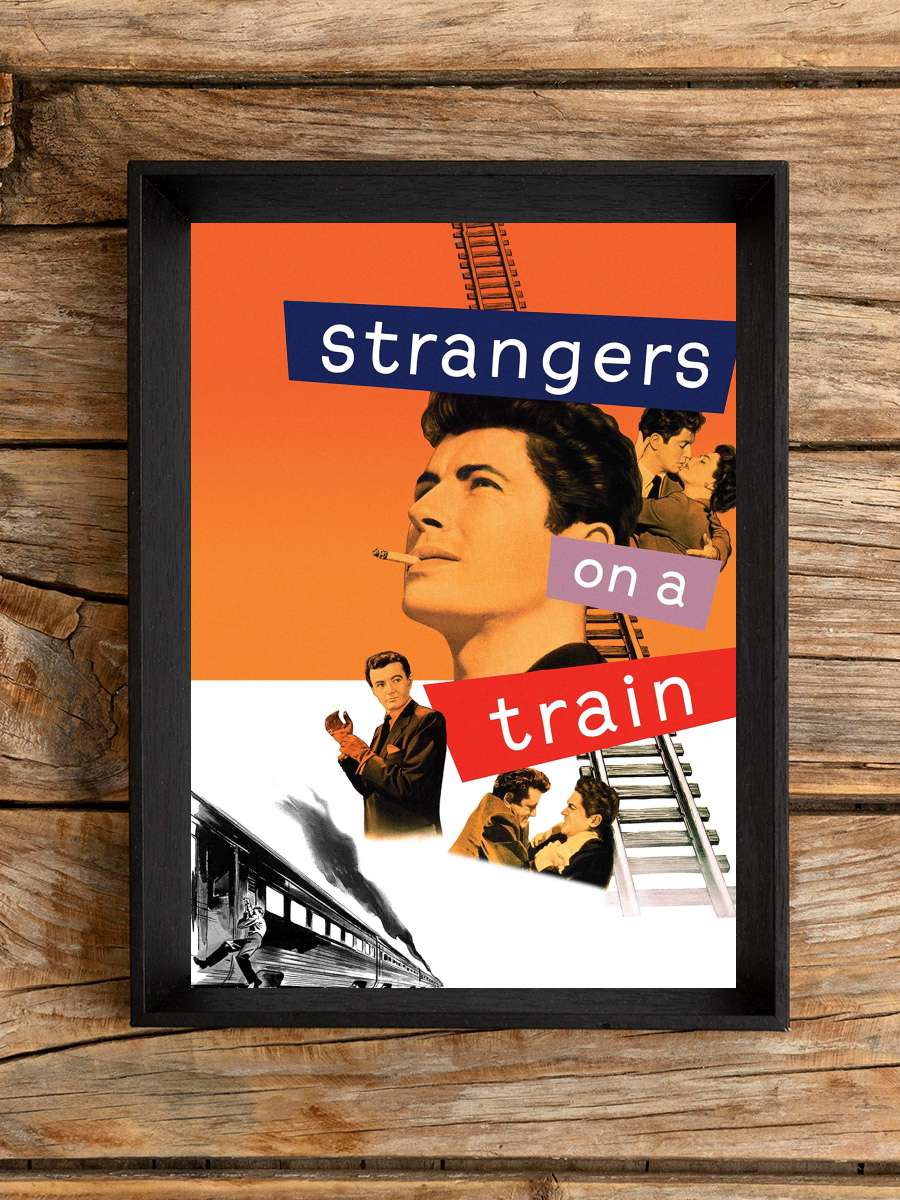 Trendeki Yabancı - Strangers on a Train Film Tablo Siyah Çerçeveli Film Poster Afiş Tablo