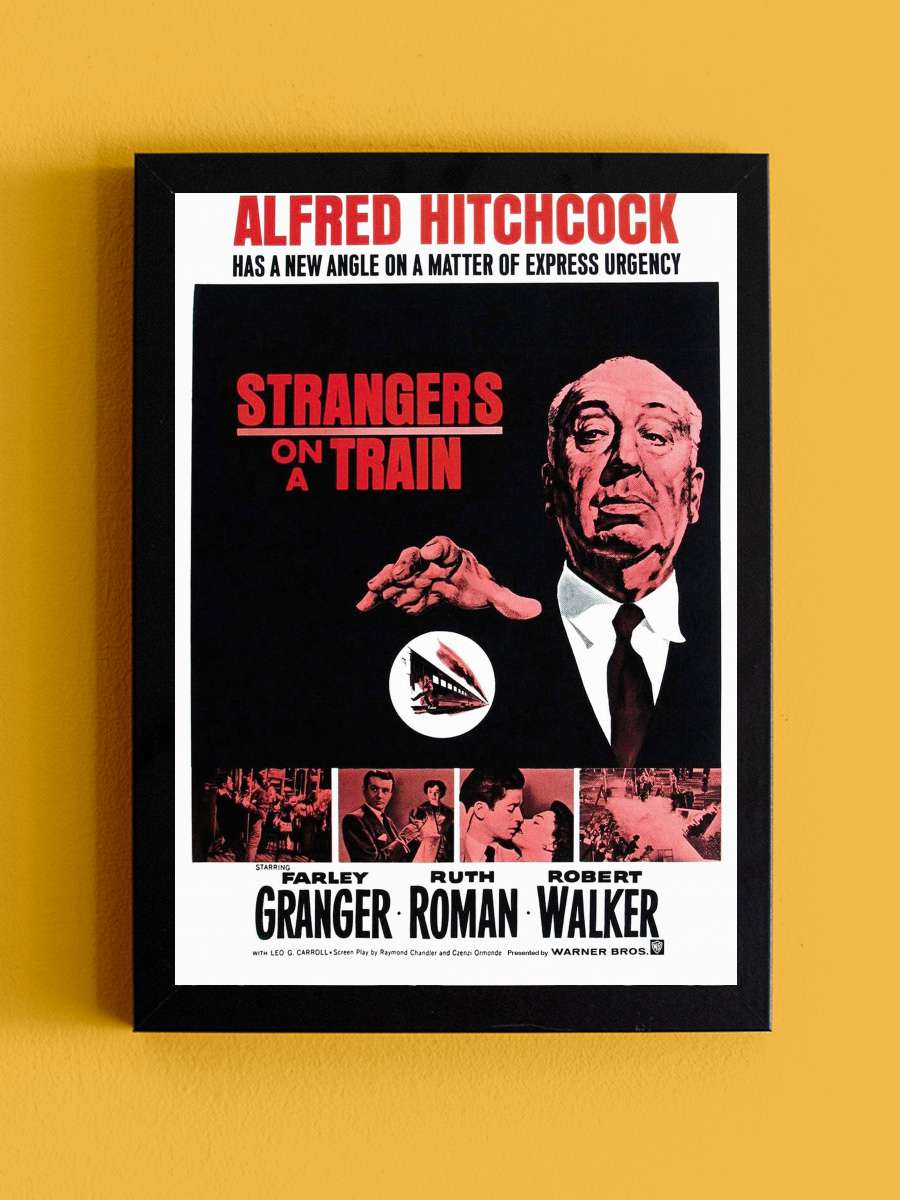 Trendeki Yabancı - Strangers on a Train Film Tablo Siyah Çerçeveli Film Poster Afiş Tablo