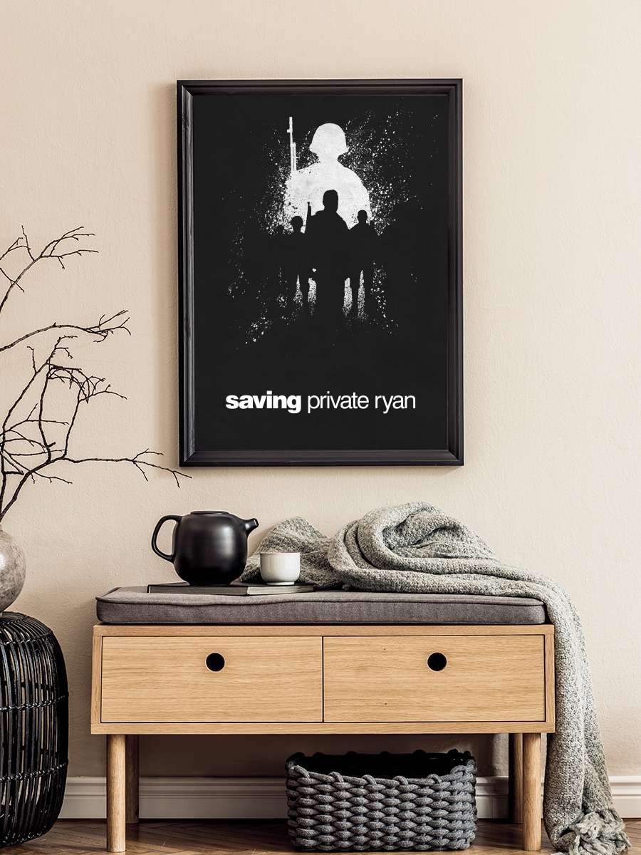 Er Ryan'ı Kurtarmak - Saving Private Ryan Film Tablo Siyah Çerçeveli Film Poster Afiş Tablo