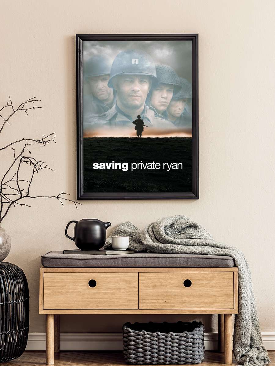 Er Ryan'ı Kurtarmak - Saving Private Ryan Film Tablo Siyah Çerçeveli Film Poster Afiş Tablo