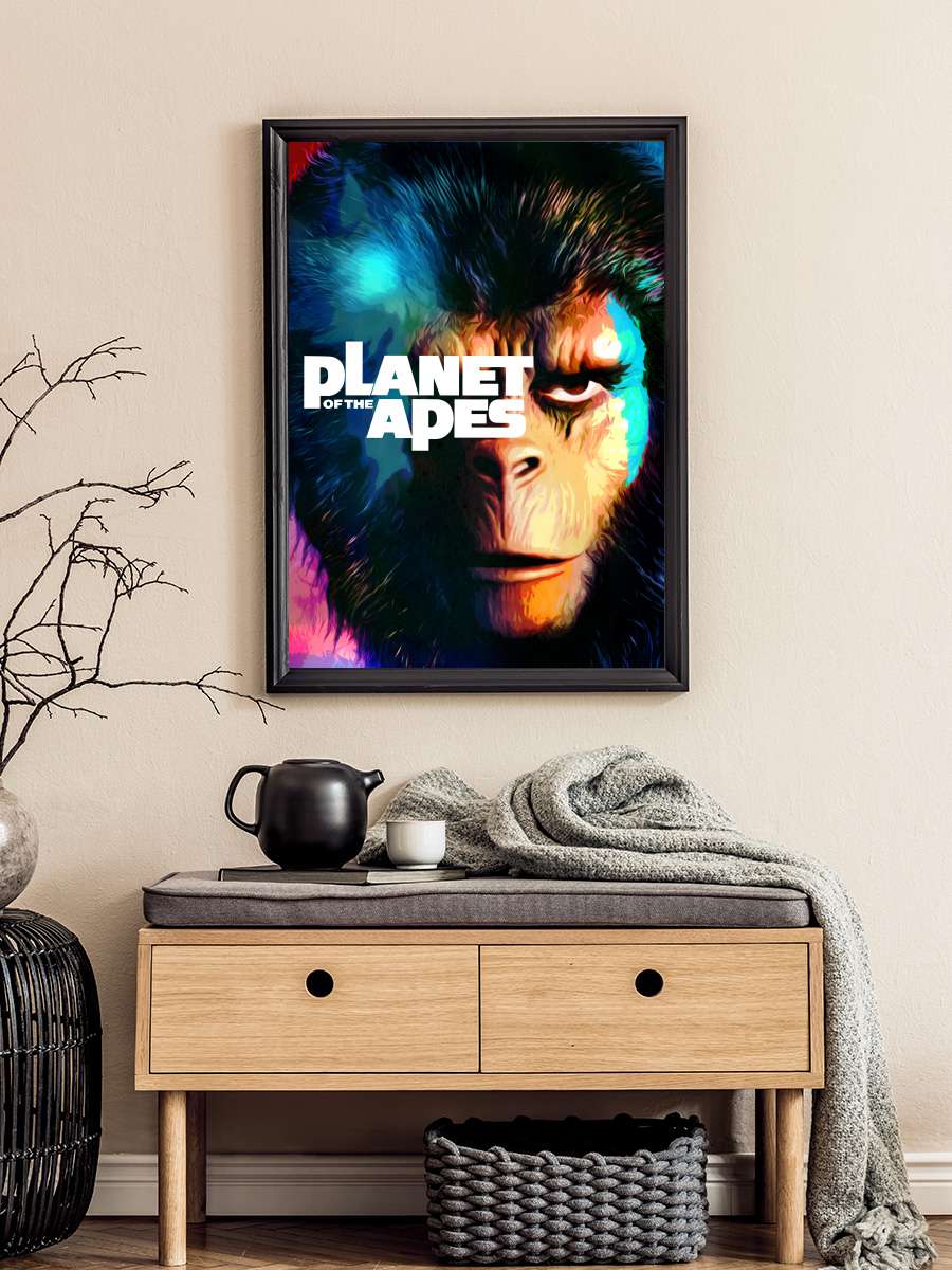 Maymunlar Cehennemi - Planet of the Apes Film Tablo Siyah Çerçeveli Film Poster Afiş Tablo