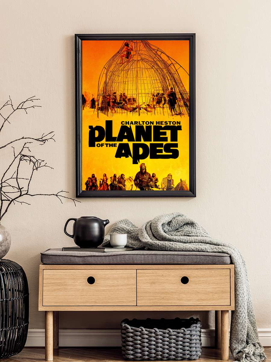 Maymunlar Cehennemi - Planet of the Apes Film Tablo Siyah Çerçeveli Film Poster Afiş Tablo