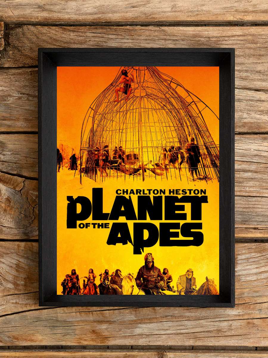 Maymunlar Cehennemi - Planet of the Apes Film Tablo Siyah Çerçeveli Film Poster Afiş Tablo