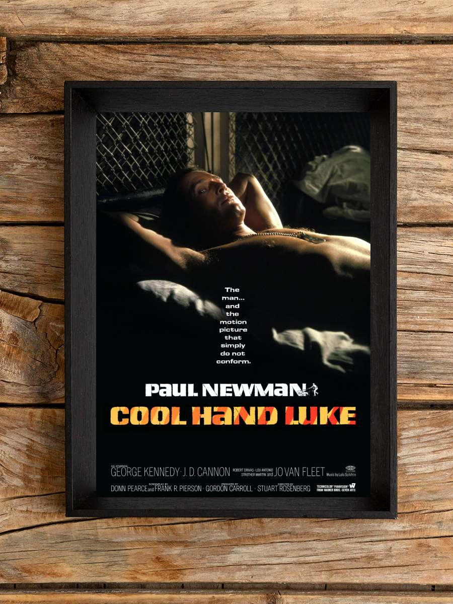 Parmaklıklar Arasında - Cool Hand Luke Film Tablo Siyah Çerçeveli Film Poster Afiş Tablo