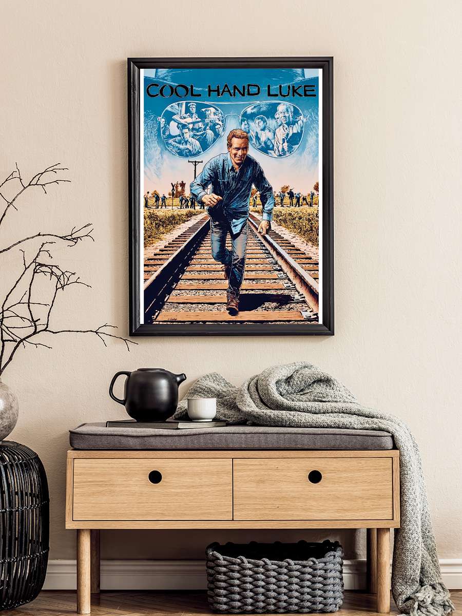 Parmaklıklar Arasında - Cool Hand Luke Film Tablo Siyah Çerçeveli Film Poster Afiş Tablo