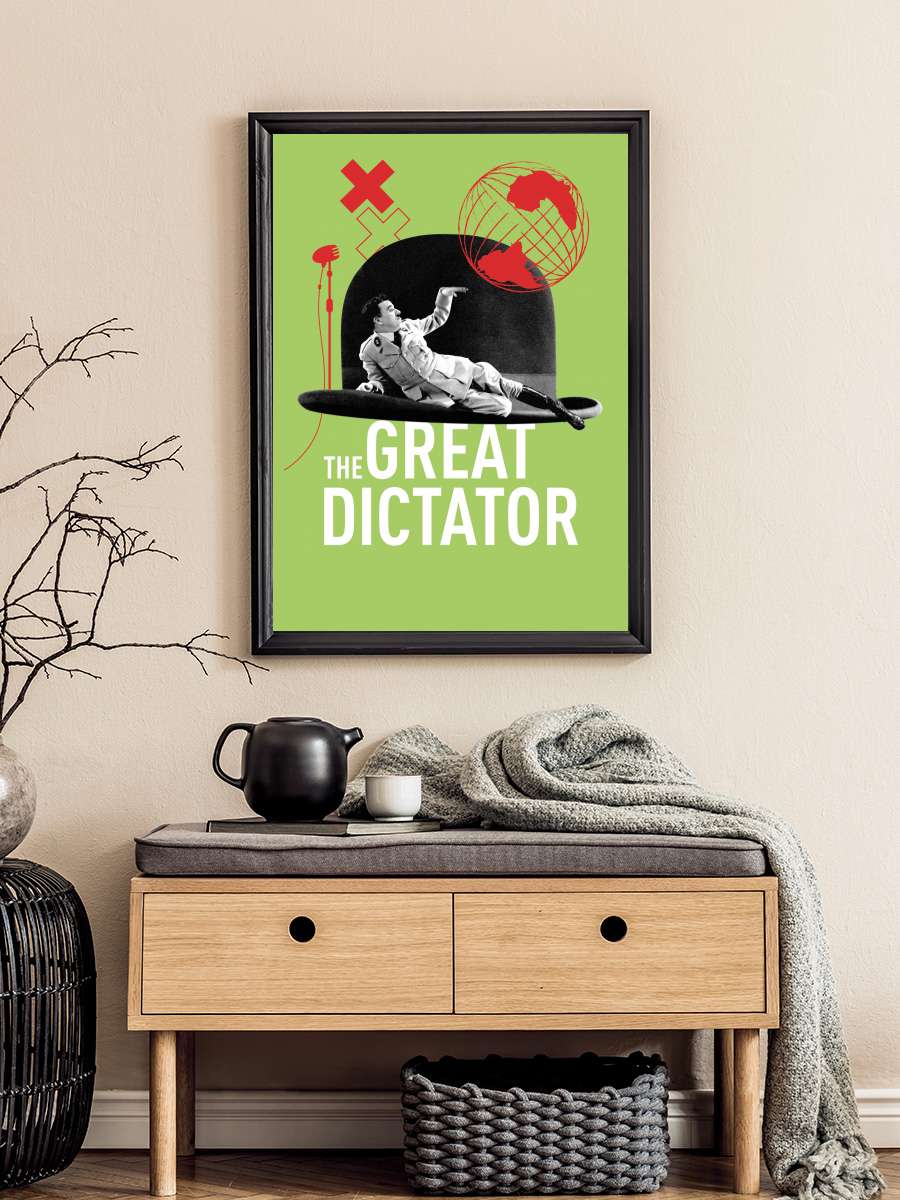 Büyük Diktatör - The Great Dictator Film Tablo Siyah Çerçeveli Film Poster Afiş Tablo