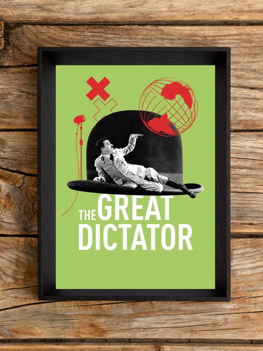 Büyük Diktatör - The Great Dictator Film Tablo Siyah Çerçeveli Film Poster Afiş Tablo