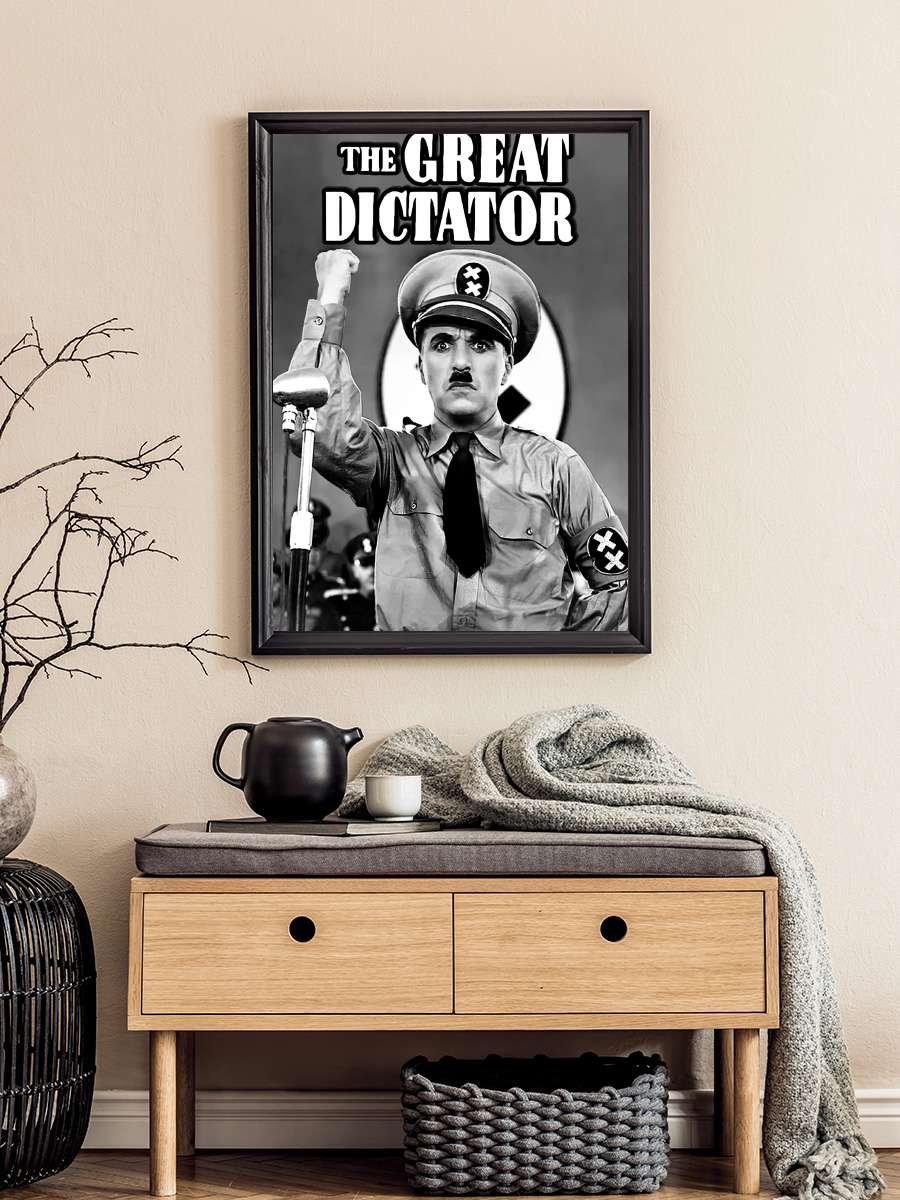 Büyük Diktatör - The Great Dictator Film Tablo Siyah Çerçeveli Film Poster Afiş Tablo