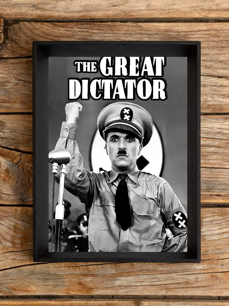 Büyük Diktatör - The Great Dictator Film Tablo Siyah Çerçeveli Film Poster Afiş Tablo