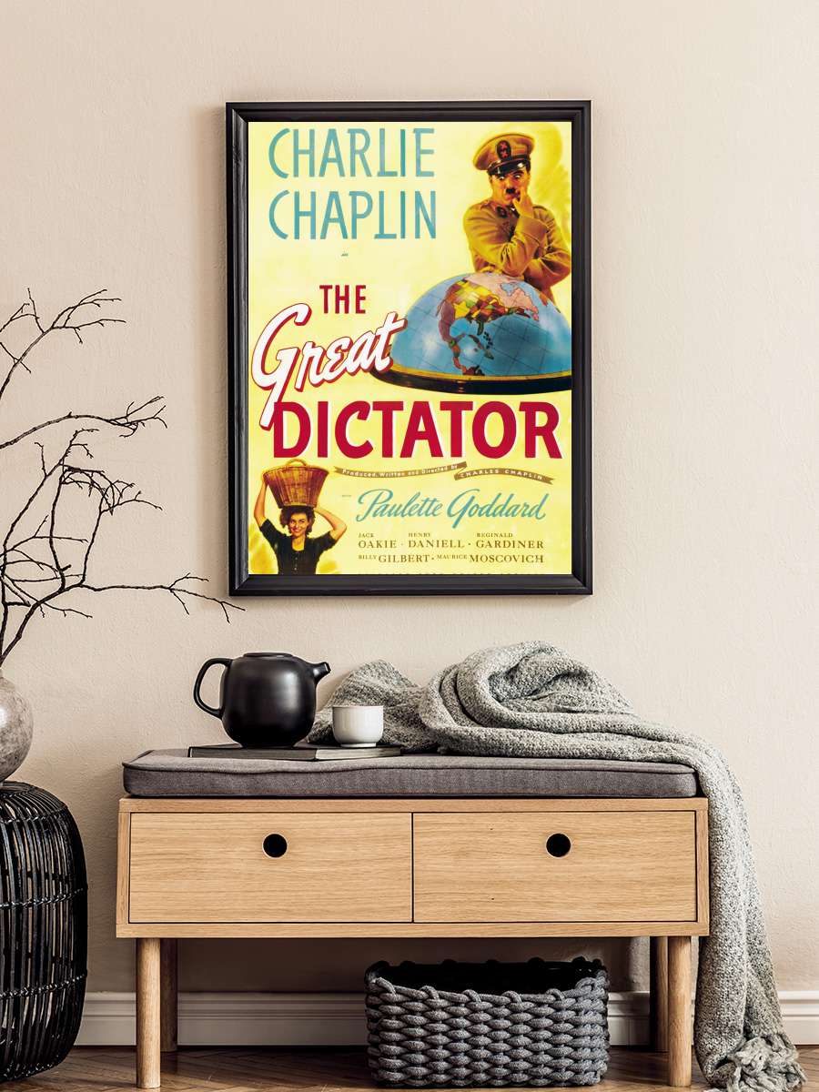 Büyük Diktatör - The Great Dictator Film Tablo Siyah Çerçeveli Film Poster Afiş Tablo