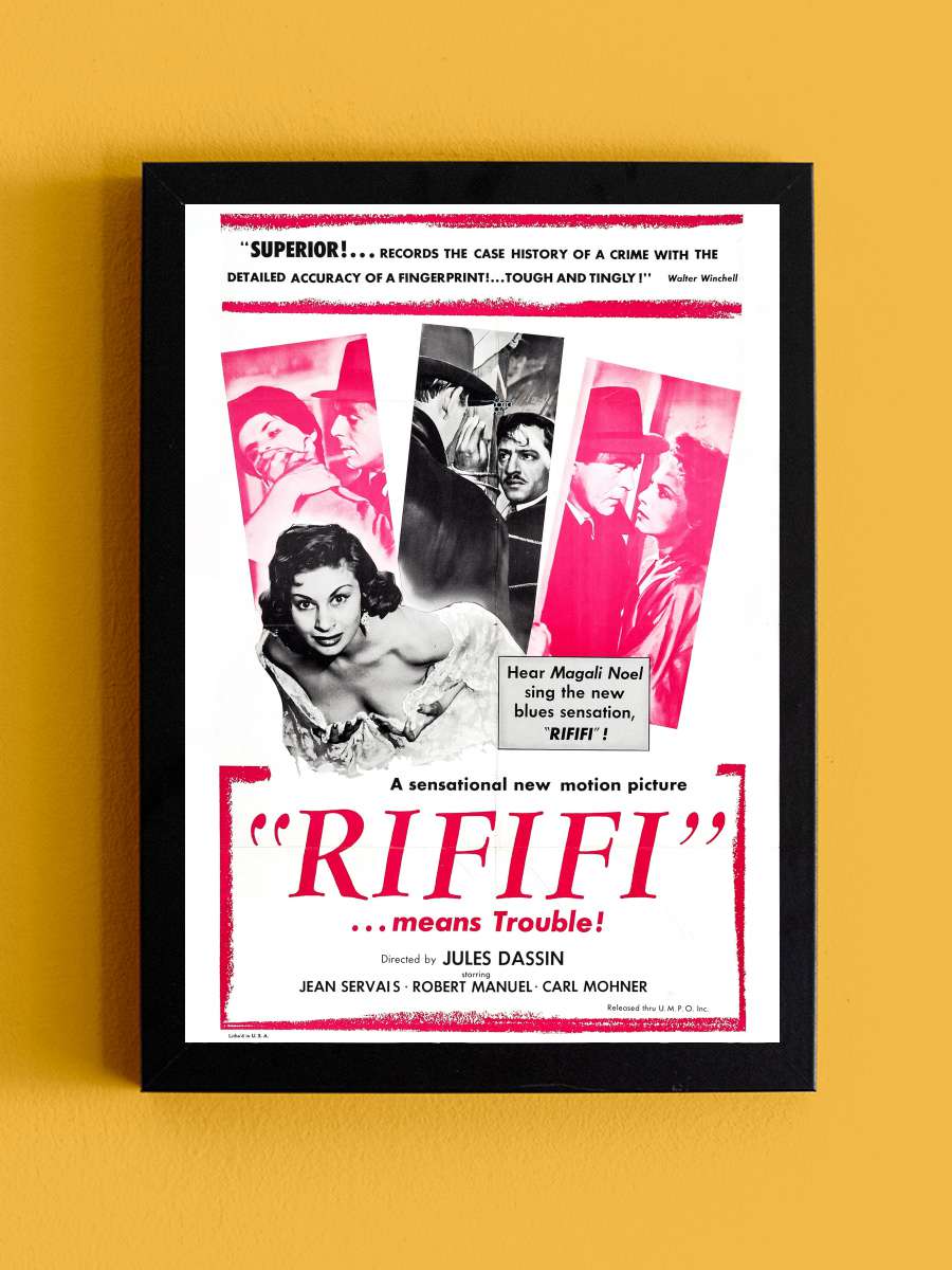 Rififi - Du rififi chez les hommes Film Tablo Siyah Çerçeveli Film Poster Afiş Tablo