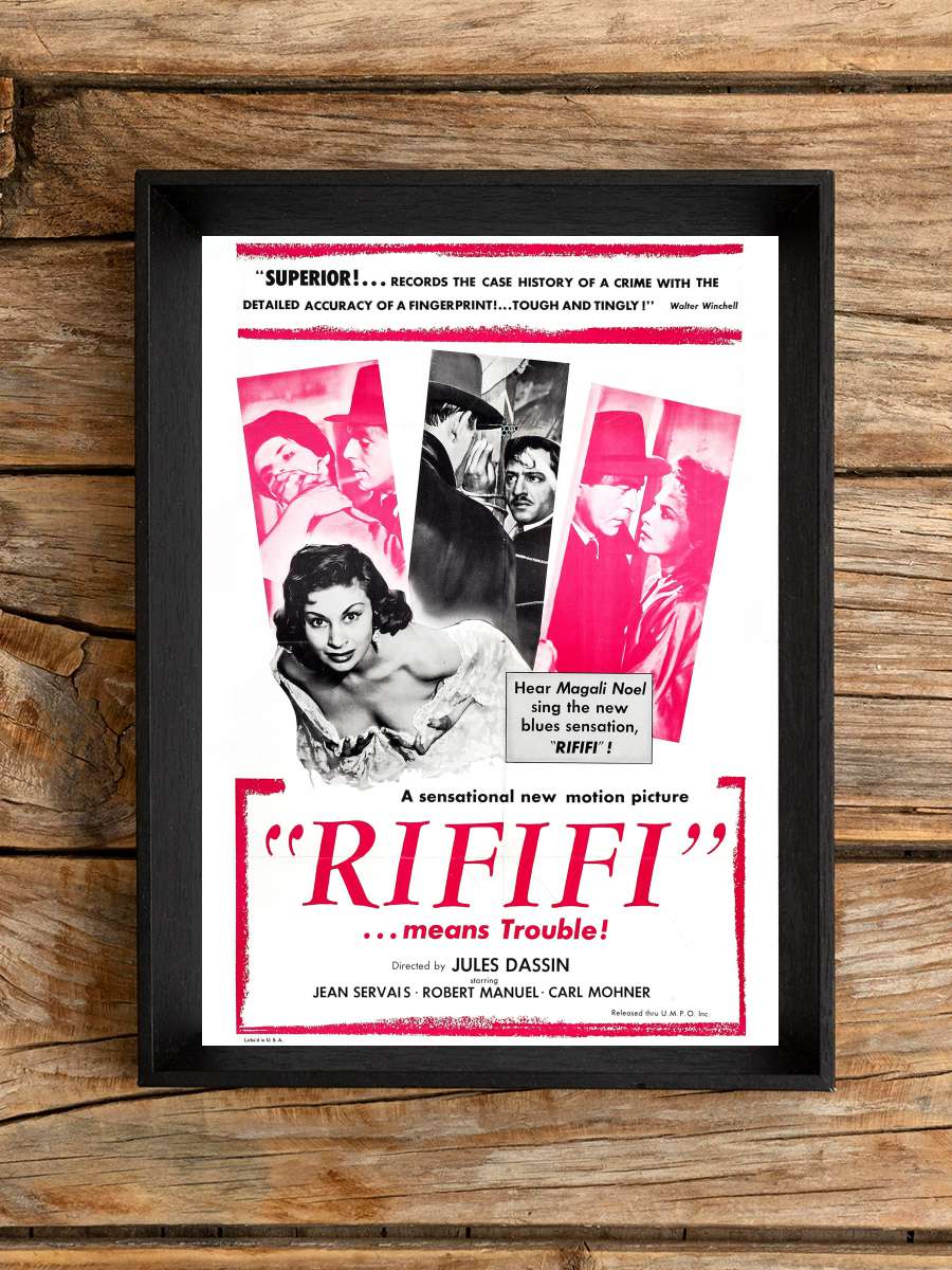 Rififi - Du rififi chez les hommes Film Tablo Siyah Çerçeveli Film Poster Afiş Tablo