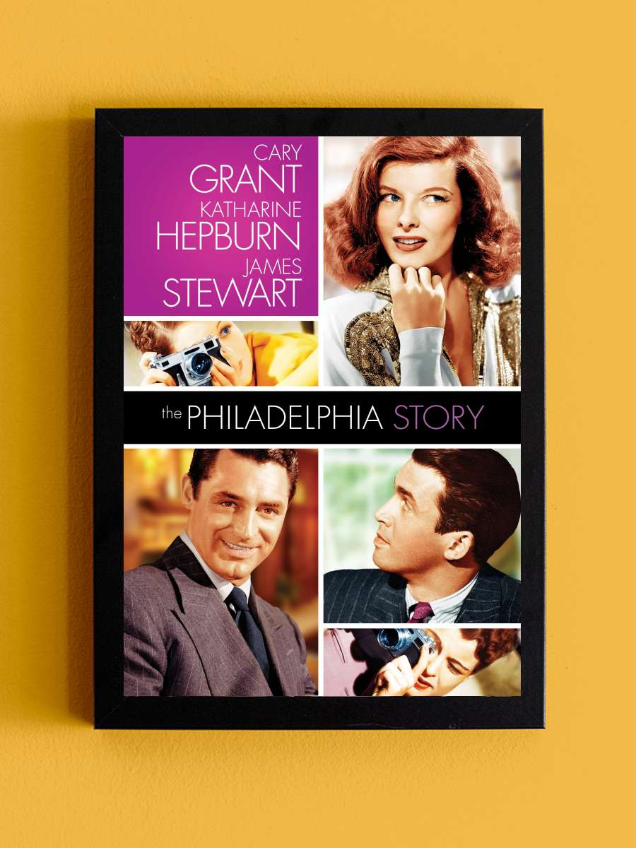 Philadelphia Hikayesi - The Philadelphia Story Film Tablo Siyah Çerçeveli Film Poster Afiş Tablo