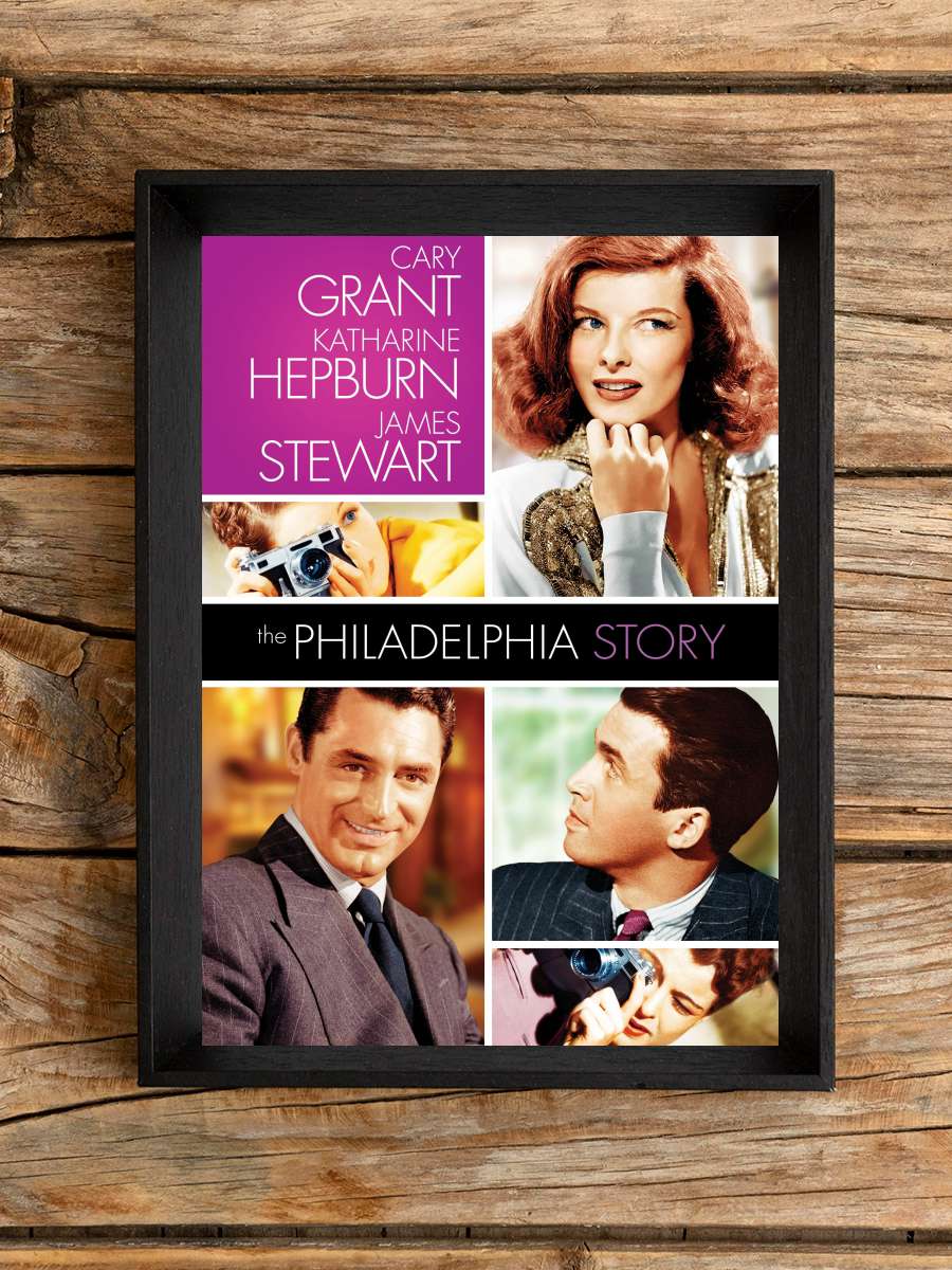 Philadelphia Hikayesi - The Philadelphia Story Film Tablo Siyah Çerçeveli Film Poster Afiş Tablo