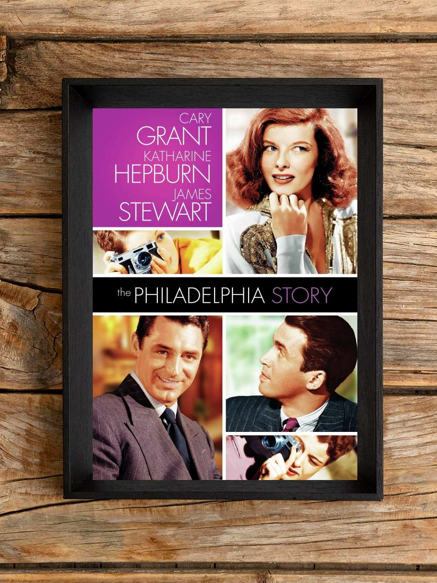 Philadelphia Hikayesi - The Philadelphia Story Film Tablo Siyah Çerçeveli Film Poster Afiş Tablo