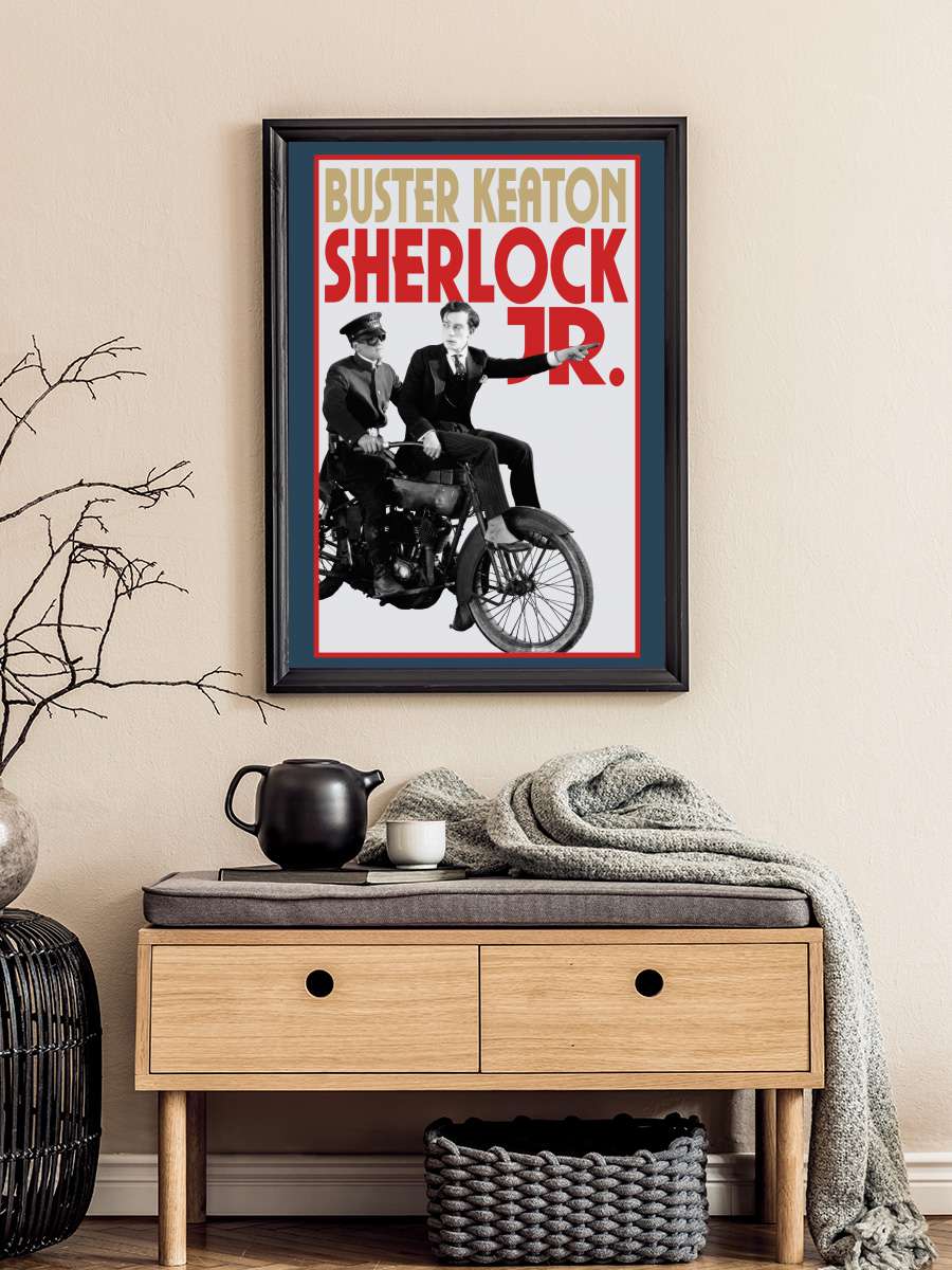 Genç Sherlock - Sherlock Jr. Film Tablo Siyah Çerçeveli Film Poster Afiş Tablo